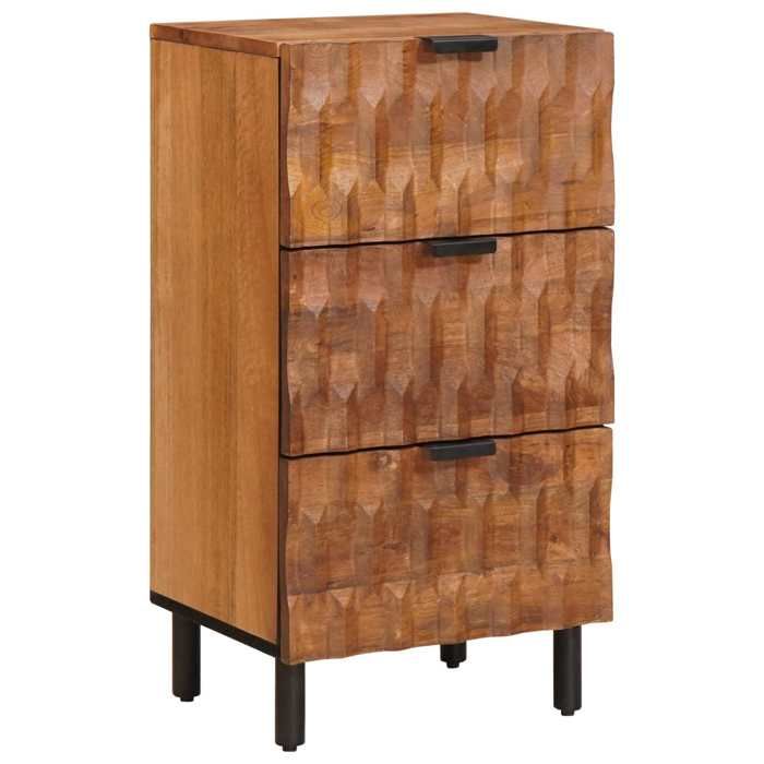 NEW 2026 Buffet rectangulaire 1 PC Cabinet/Commode salon avec tiroir Finition Acacia Brun 40x33x75 cm L5441