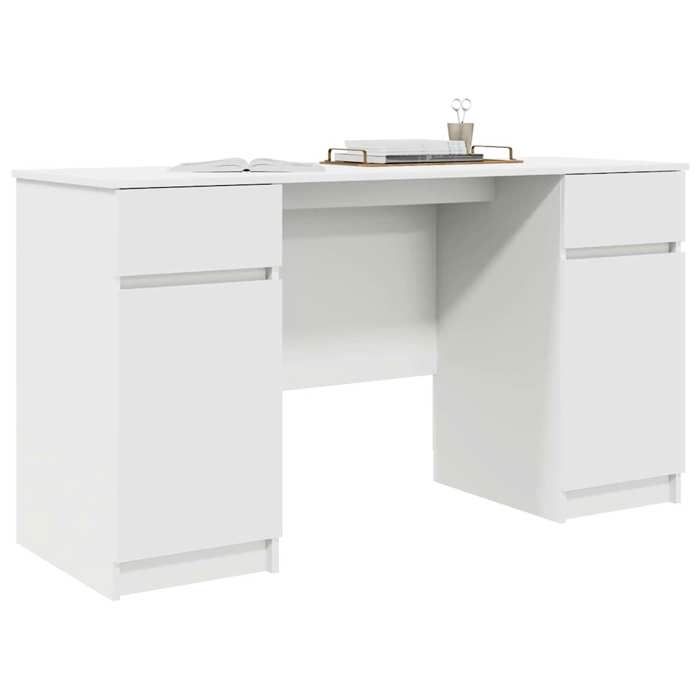 En soldes - Bureau debout - Blanc Bureau détude - Charge 50kg - avec tiroir Blanc 140x49x76cm Bois dingénierie_2224