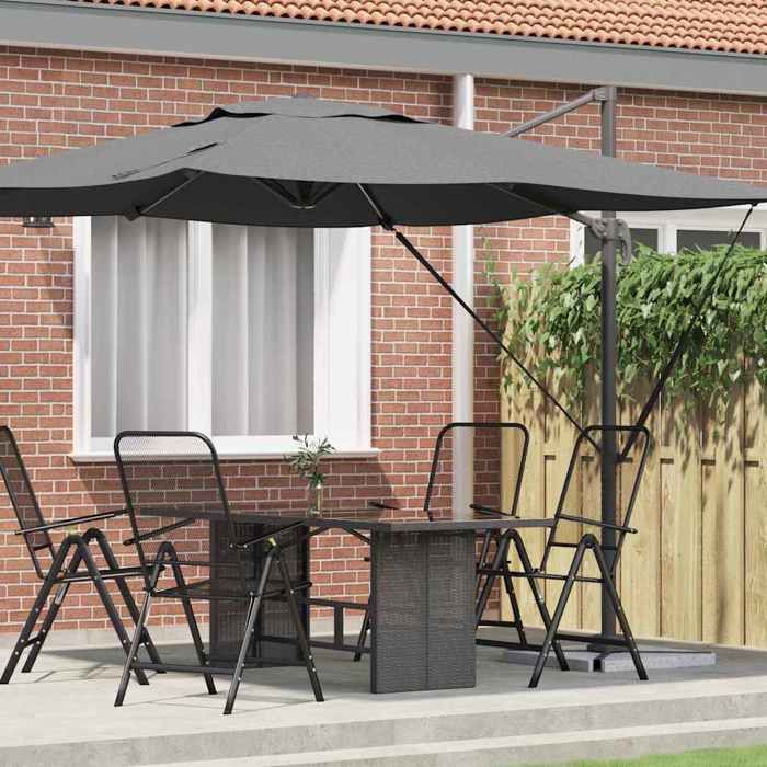 vidaXL Parasol de patio Sable Auvent en polyester 3m Hauteur réglable - vue 10