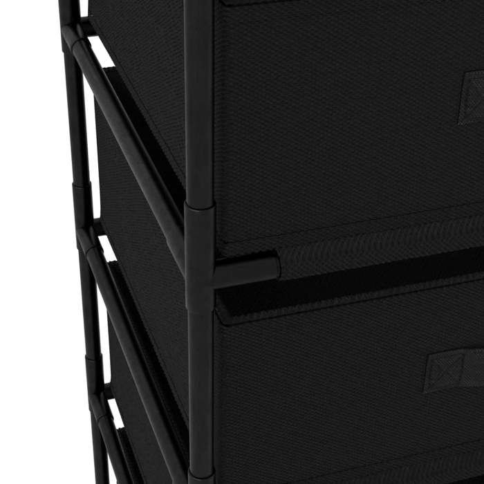 Remise 2026®Noir - Étagère de rangement - grand stockage - Armoire bas - avec 4 paniers en tissu Acier - Noir - 491 5247365