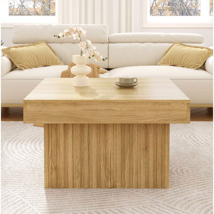 Table basse en bois naturel au design minimaliste pour salon ou bureau