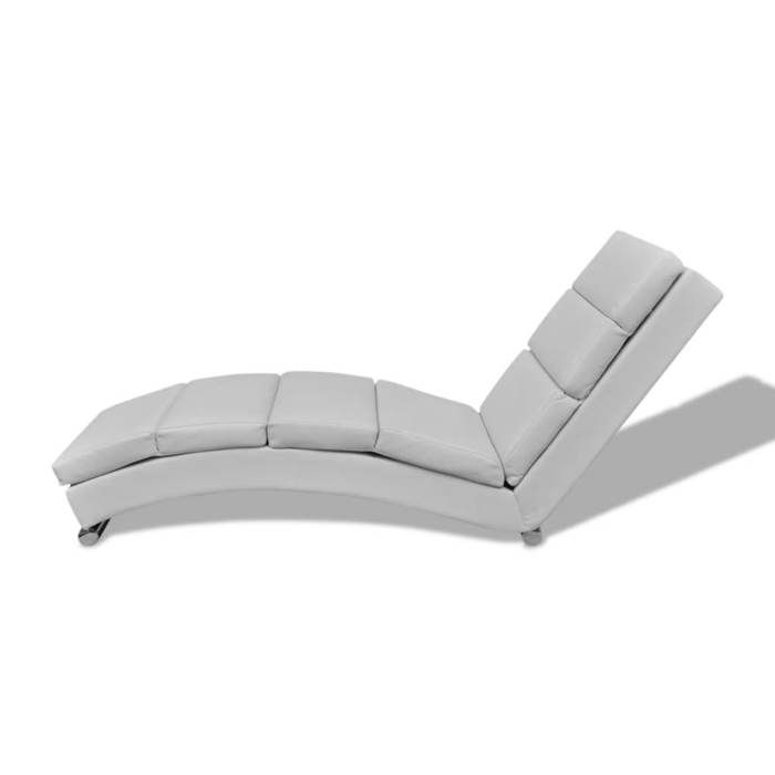 Confortable Fauteuil long look élégant 1 place Blanc Similicuir__22923