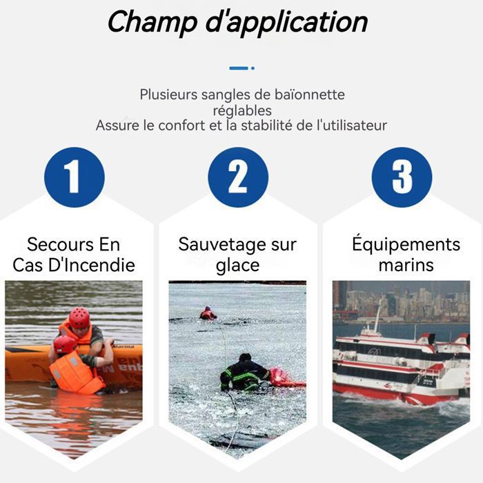 Gilet de sauvetage tissu oxford imperméable flottabilité supérieure à 7 5 kg sifflet au - BEARWIN - col conception de bande réfléc