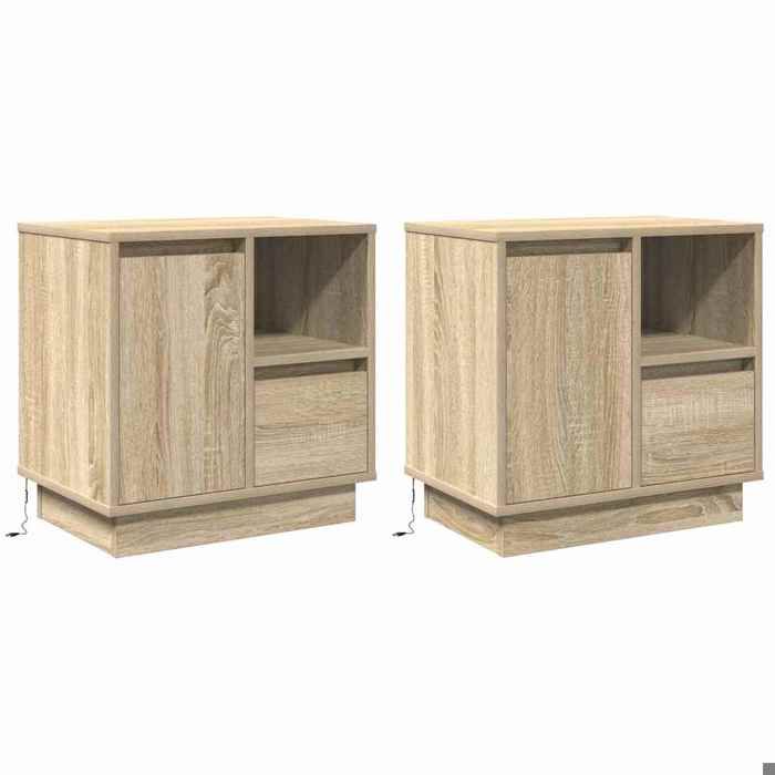 {Soldes d’été} - Beige - (2 pièces)Tables de chevet modernes - Chêne Sonoma 50 x 34 5 x 50 cm. - Cabinet de chevet EU972056170