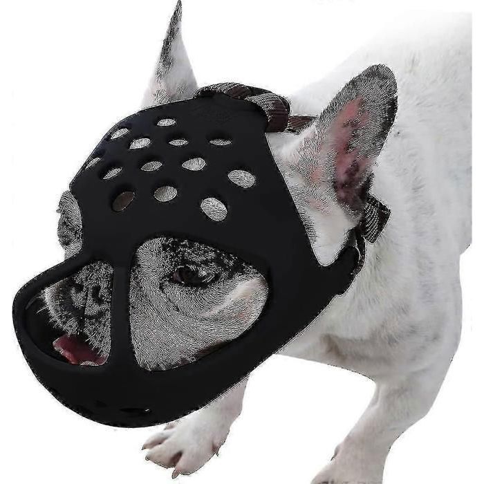Muselière pour chien - Bouledogue L - Silicone souple - Réglable - Respirante