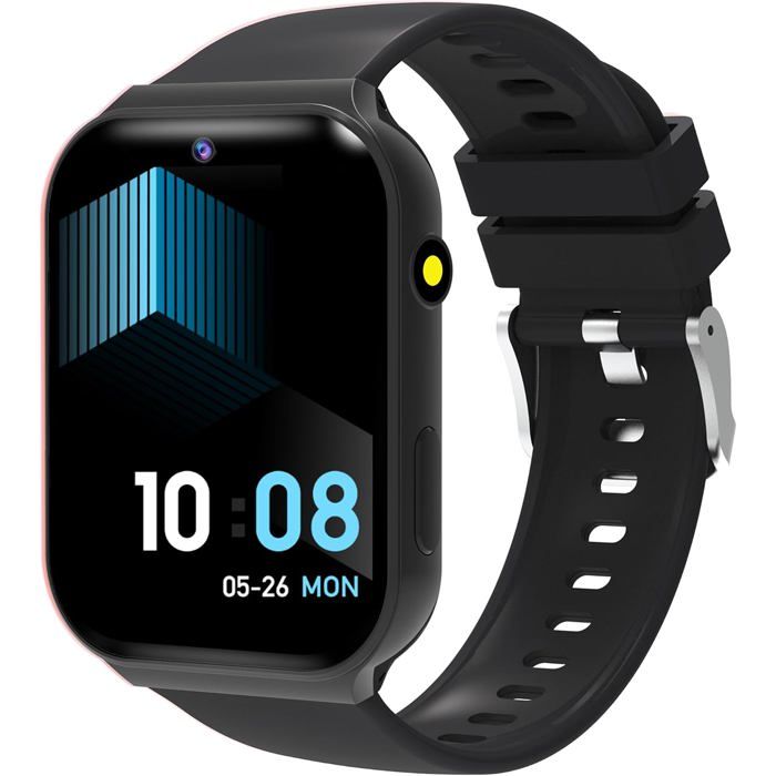 Montre connectée enfant noire Écran 1 83 - Traqueur dactivité - 18 jeux - Appareil photo - Lampe de poche