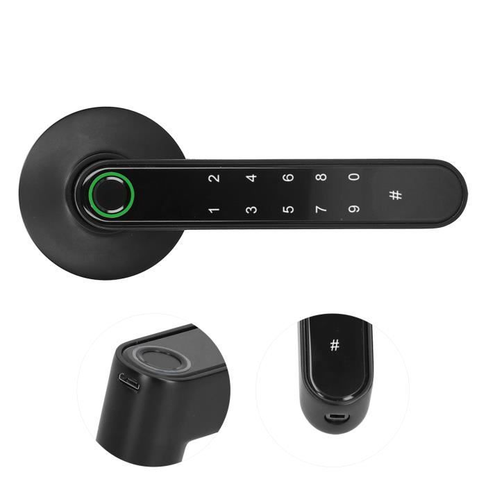 Serrure Biométrique à Empreintes Digitales Avec Boulon Pivotant - Pour Coffre-fort, Arme, Objets De Valeur, Noir