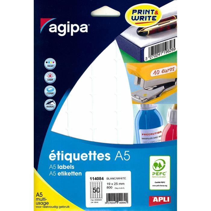 Etiquettes APLI AGIPA A5 114084 19x25mm - Cdiscount Beaux-Arts et Loisirs créatifs