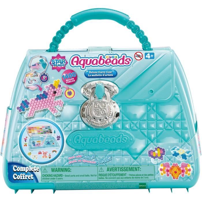 Aquabeads La mallette d'artiste Kit de loisirs créatifs Activité manuelle enfants en toute autonomie Coffret de perles qui collent avec de 'eau Jouet enfant et + 31914