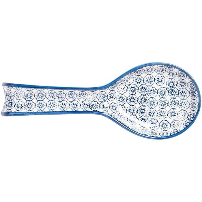 Repose-cuillère En Céramique Bleu - Support Ustensiles De Cuisine, Décoratif Pour Table, Design Assiette