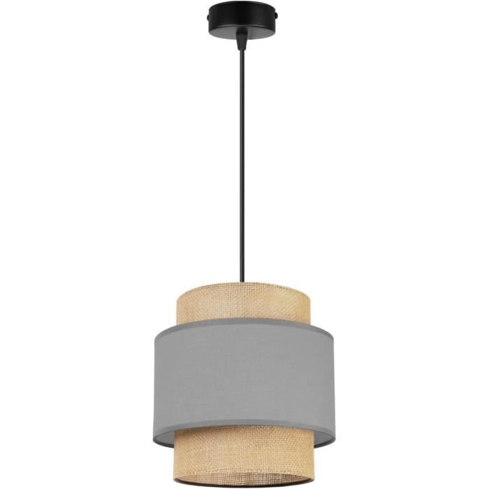 Light-Home Abat Jour Suspension Luminaire Lustre Araignée - Moderne Abat Jour Plafond Pour Chambre Salon Et Cuisine - En Metal Et Bois - À 3 Lumières - E27 - Mix II