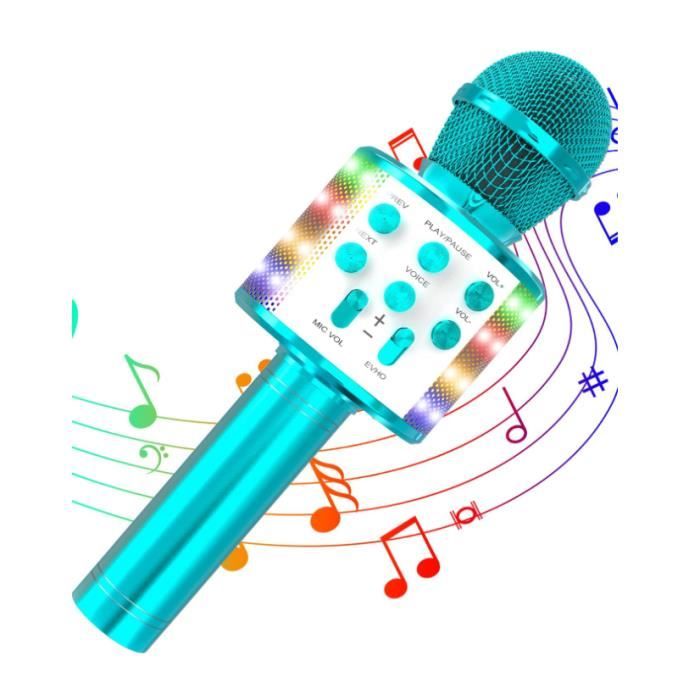 Micro Karaoké, Microphone Karaoké Sans Fil Bluetooth pour Enfants Chanter  Jouet Fille 3 4 5 6 7 8 9 10 12 Ans Micro Enfant Cadeau Fille 3 4 5 6 7 8 9  10 12 Ans Karaoke Enfant Cadeau Enfant 3-14 Ans