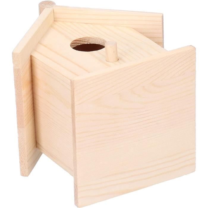 4 Nichoirs En Bois Suspendus - Mini Maisons à Oiseaux Décoratives - Pour Jardin, Balcon, Décoration Extérieure
