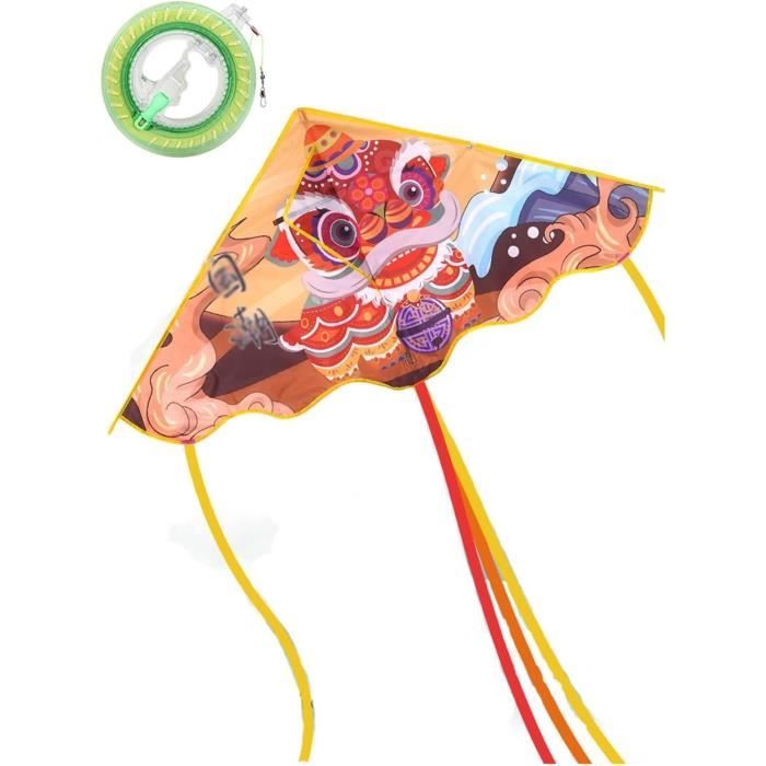 Cerf-volant Pieuvre Géant 98x56 Cm - Avec 2 Queues De 150 Cm, Kit Facile à Assembler - Pour Enfants Et Adultes, Débutant, Plage Et Parc