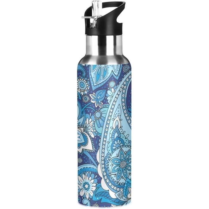 Pluseight Bouteille D'eau Isotherme Pour Enfants Avec Couvercle à Paille, 350 Ml, Gobelet Sous Vide à Double Paroi Sans BPA En Acier Inoxydable 18/8 Anti-fuite Avec Paille Pour L'école, Les Voyages