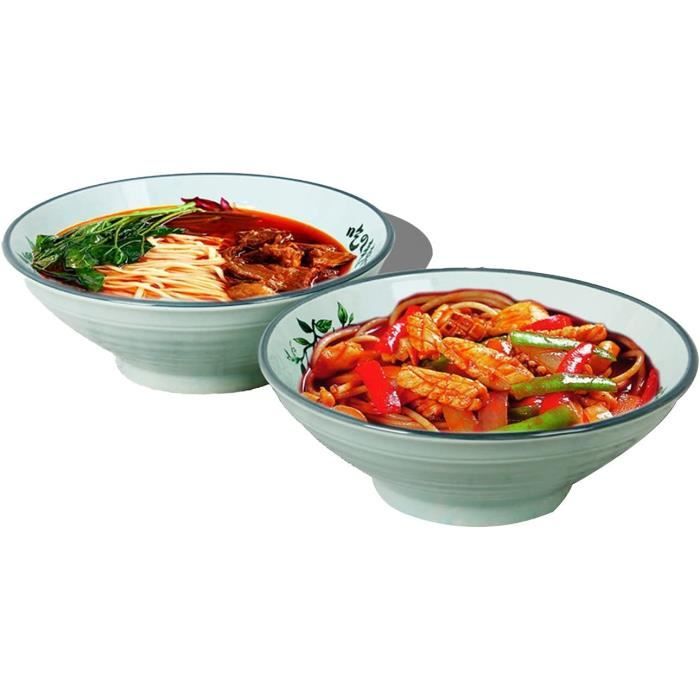 Bol Bol Ramen Bols de Nouilles Japonaises Baguettes en Céramique Dessert Soupe Miso Service Céréales Profondes Porcelaine 35Oz Pho