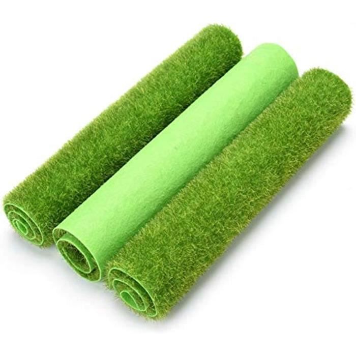 Lot De 8 Plaques De Gazon Artificiel 15x15cm - Mousse Verte Pour Décoration DIY, Terrarium, Maison De Poupée, Jardin Miniature
