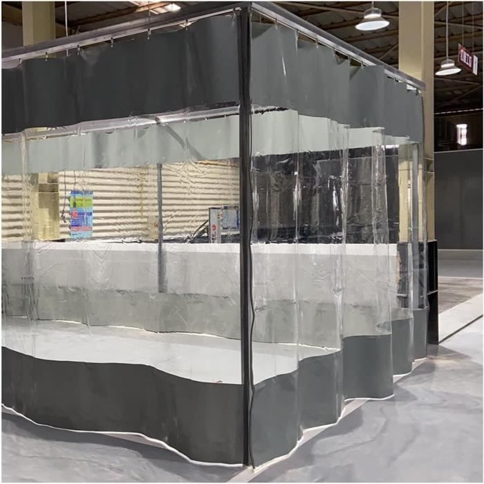 Rideau D'Extérieur Imperméable PVC Transparent Avec Œillets - Noir 2,8 X 2 M - Protection Pergola Terrasse