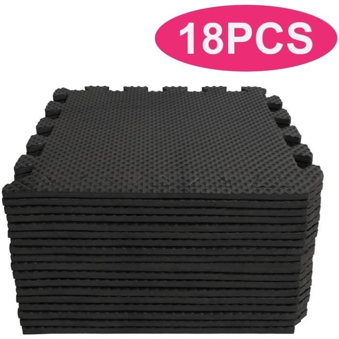 NOUVEAU 18pcs Puzzles Tapis de Jeu EVA Tapis Mousse Bébé Puzzles NOIR 32x32cm