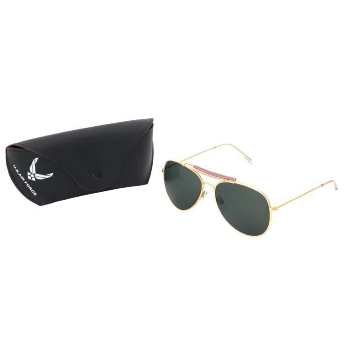 LUNETTE DE SOLEIL PILOTE US AIR FORCE AVIATEUR TRAITE UV400 VERRE TEINTE NOIR ETUI Achat Vente lunettes de soleil Cdiscount