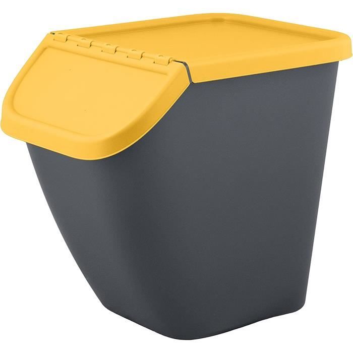 KEDEN Poubelle De Tri Recyclage 56L (2x10L + 23L) - Système 56x39x41 Cm Gris