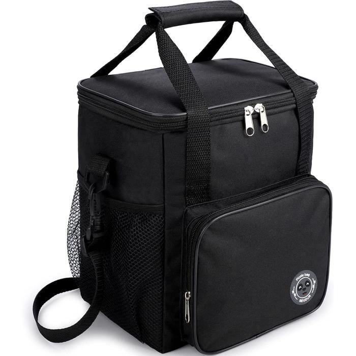 Lekespring Sac Isotherme Repas 10L  Glaciere Souple Isotherme Étanchéité  et Imperméabilité - Sac Repas Tendance - Sac Lunch Box à Grande Ouverture -  Travail L'école Pique-niques - Flèche Noir : 