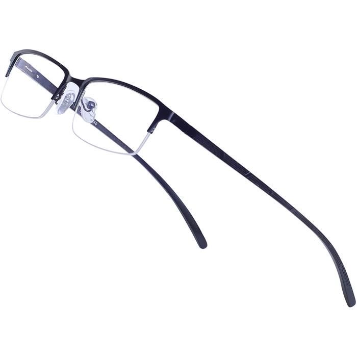 Lunettes De Vue Homme - Monture Carrée Transparente Et Métal - Verres Transparents UV400 - Neuf Avec étiquettes