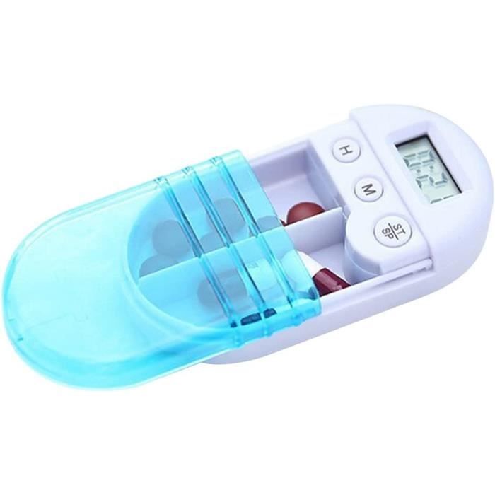Pilulier De Voyage Coulissant 2 Compartiments - Compact Jaune - Pratique Pour Médicaments - Neuf