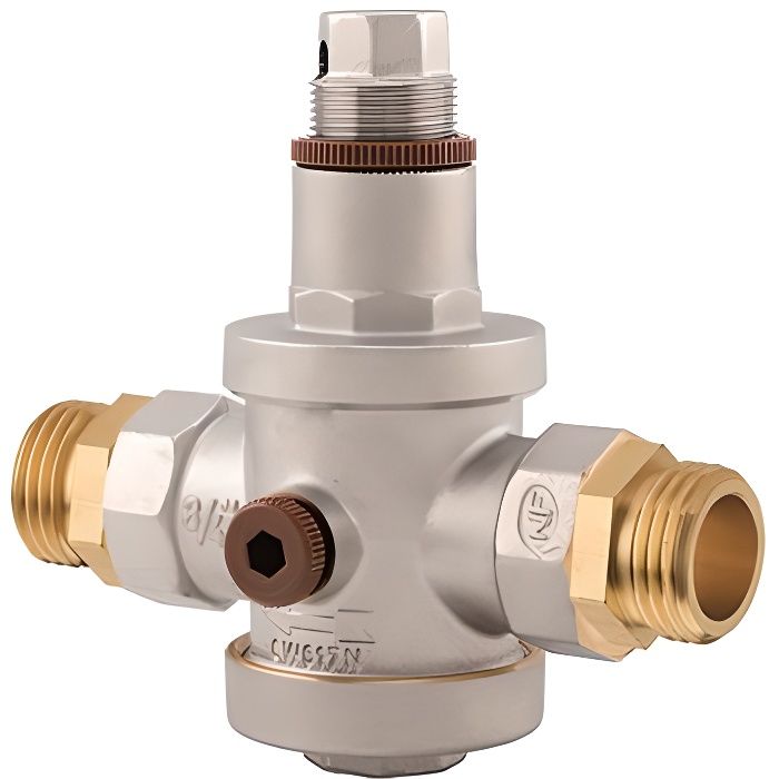 Réducteur De Pression D'Eau 3/4" Avec Manomètre - Régulateur En Laiton Robuste Pour Maison, Bâtiment, Usine - Pression 0.1-1 MPa