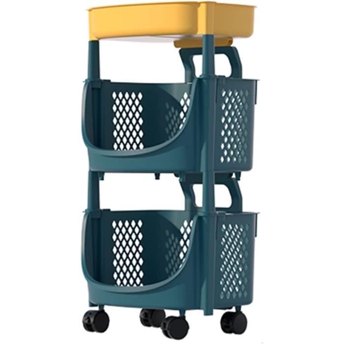 Chariot De Rangement 4 étages Avec Roues - Blanc, Plastique, Pour Cuisine/salle De Bain, Neuf