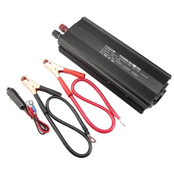 Onduleur correction sinusoïdale Convertisseur inverseur 12 V Convertisseur 220V 1000W avec panneau solaire