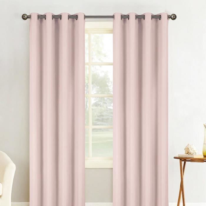 Rideau Occultant Rose Poudre Cdiscount