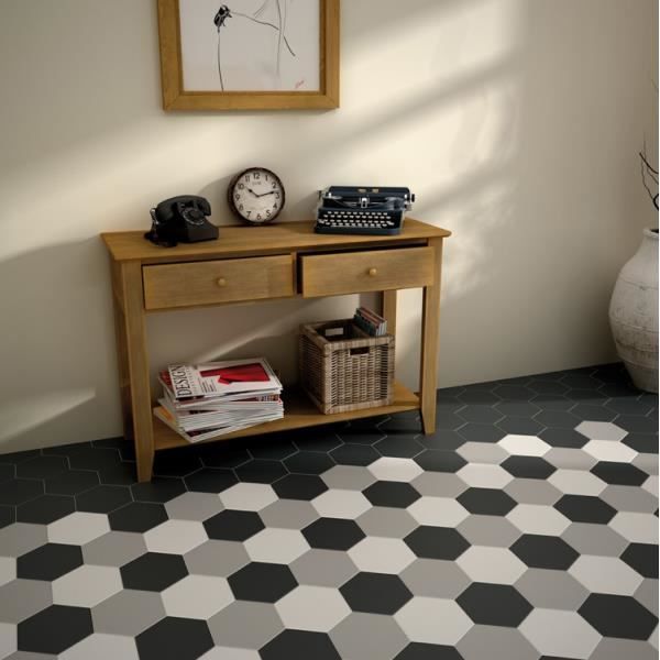 Hexatile Mate Gris Carrelage 17 5x20 Cm Hexagonal Uni Gris