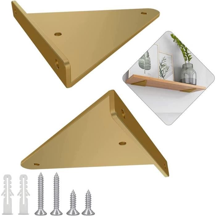 4 Pièces Supports Étagère,Équerre Étagère Murale En Forme De L,pour Étagère Support D'angle Brace Invisible,avec Vis,pour Déco Salon, Chambre,Charge Maximale:100 Kg