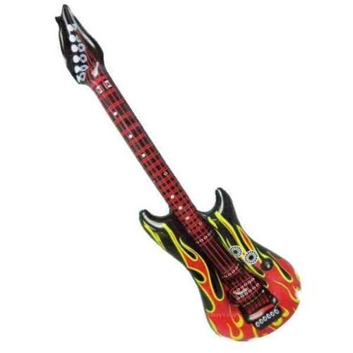 6 Pièces Guitares Gonflables 100cm - Instruments Gonflables Rockstar Multicolores - Accessoires Fête, Carnaval Et Photobooth