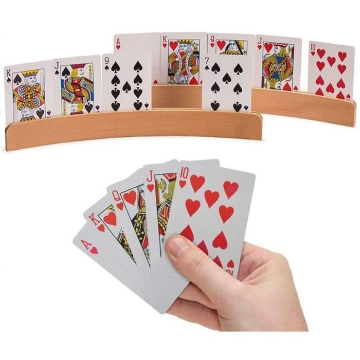 Lot De 2 Porte-Cartes En Bois Massif – Support 33 Cm – Jusqu’à 15 Cartes – Multifonction (Cartes, Visites, Notes)