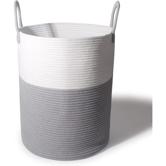 Panier à Linge Pliable 46x38cm - Coton - Avec Anse - Rangement Jouets/Linge