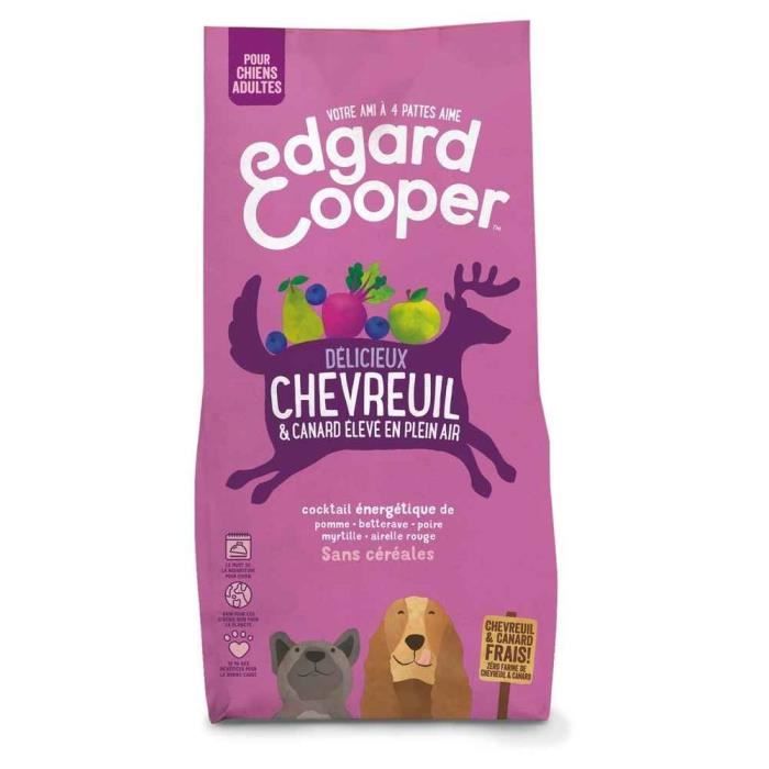 Croquettes pour Chien - Edgard & Cooper - Chevreuil et Canard - 7Kg - Sans Céréales - Adulte
