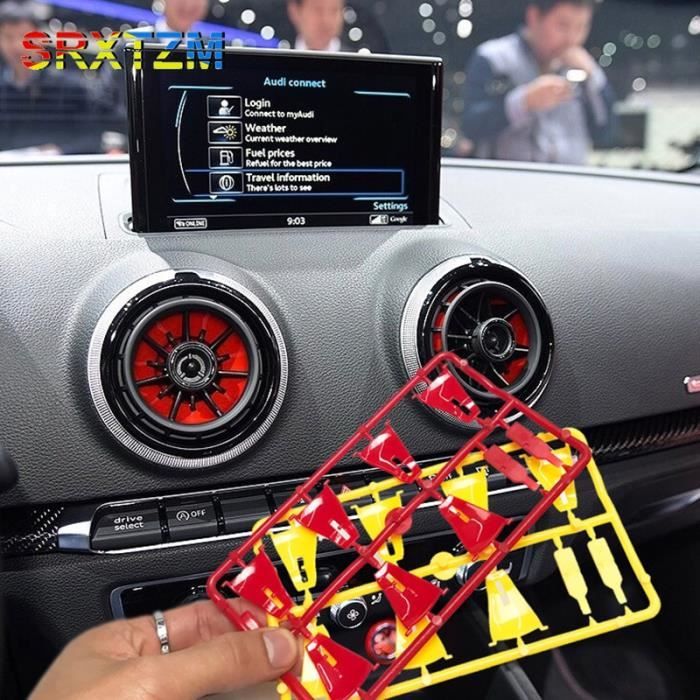 Red -SRXTZM sortie d'air couleur changeante lame rouge jaune 4 pièces-ensemble pour Audi A3 S3 Rs3 8V 2013 2014 2015 2016 accesso