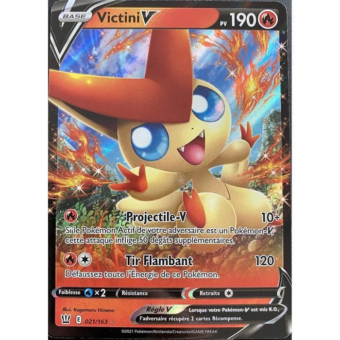 Card Collection – Victini V 021/163 Double Rare (RR) – Épée Et Bouclier Styles De Combat – Neuve
