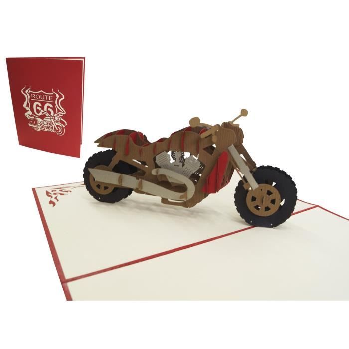 Cartes De Vœux Lin De Pop Up 3d Moto Grande Cdiscount Beaux Arts Et Loisirs Creatifs
