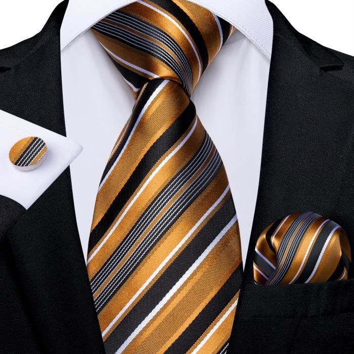Cravate Homme 100% Soie Marron à Motifs Géométriques - Occasion Style Classique Luxe