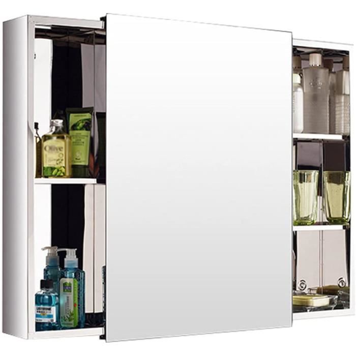 FLAMY Armoire pharmacie avec miroir porte coulissante armoire de