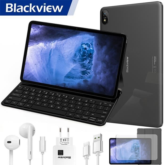Tablette tactile Blackview Tablette Tactile Tab 8 Wifi 10.1 pouces Android  12 5G/2.4G WiFi 6 7Go+128Go/TF 1To 6580mAh 13MP+8MP Bleu Avec Clavier K1