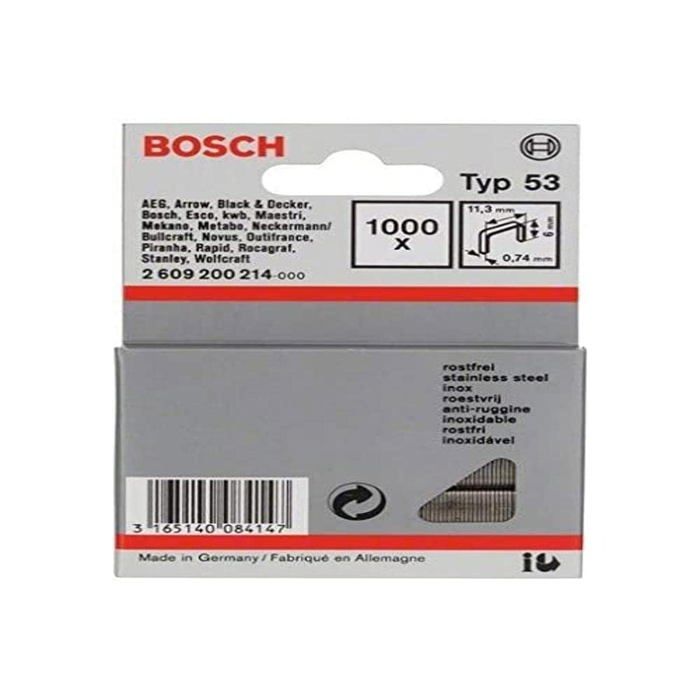 Bosch 2609200214 Agrafe à fil fin Type 53 11 4 x 0 74 x 6 mm - vue 5
