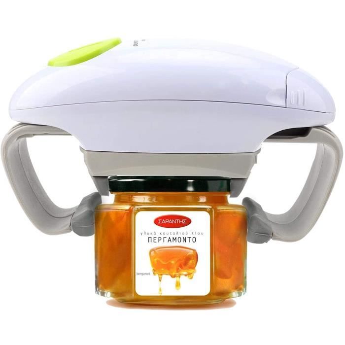 Ouvre-bocal électrique - gadget de cuisine solide et robuste pour bocaux scellés - ouvre-bocal automatique mains libres(blanc)