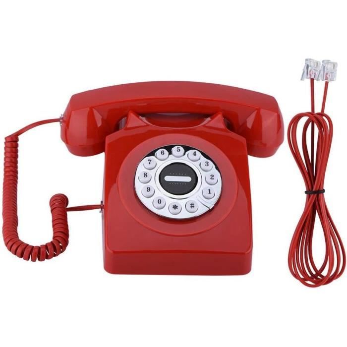 Téléphone Fixe Vintage,Téléphone Filaire De Style Ancien Rétro De Style Occidental,Téléphone