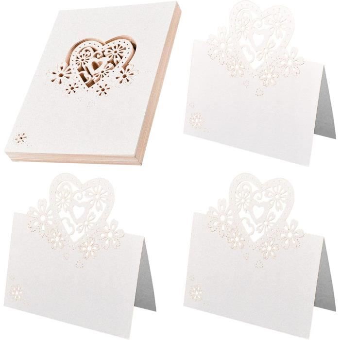 Lot De 50 Cartes De Table Creuses En Forme De Cœur Pour Mariage, Fête