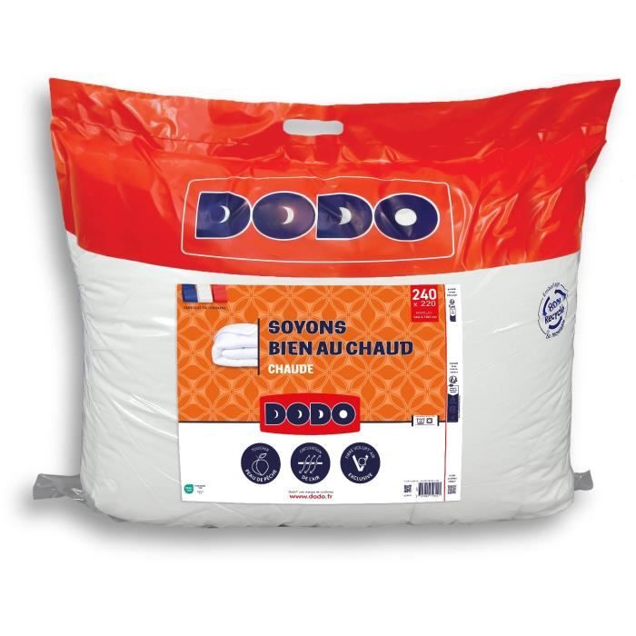 DODO - Couette - Bien au chaud - 220 x 240 - 400g/m² - VOLUPTAIR - Blanc
