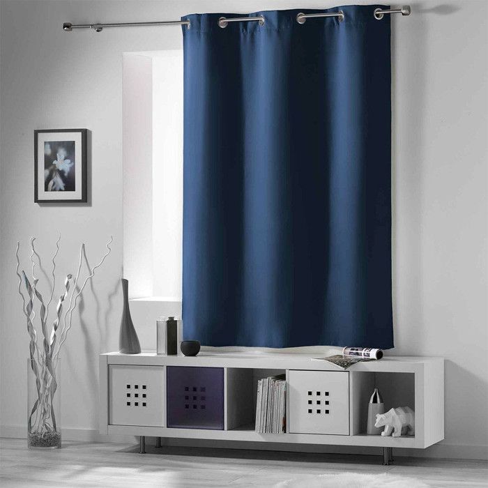 Rideau occultant porte bleu foncé 135x240cm